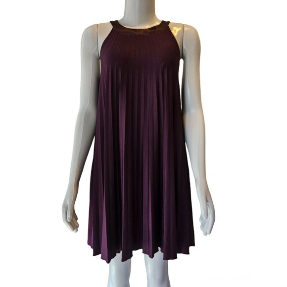Purple Bedo Accordion Style Halter Dress -Size S - Picture 1 of 11